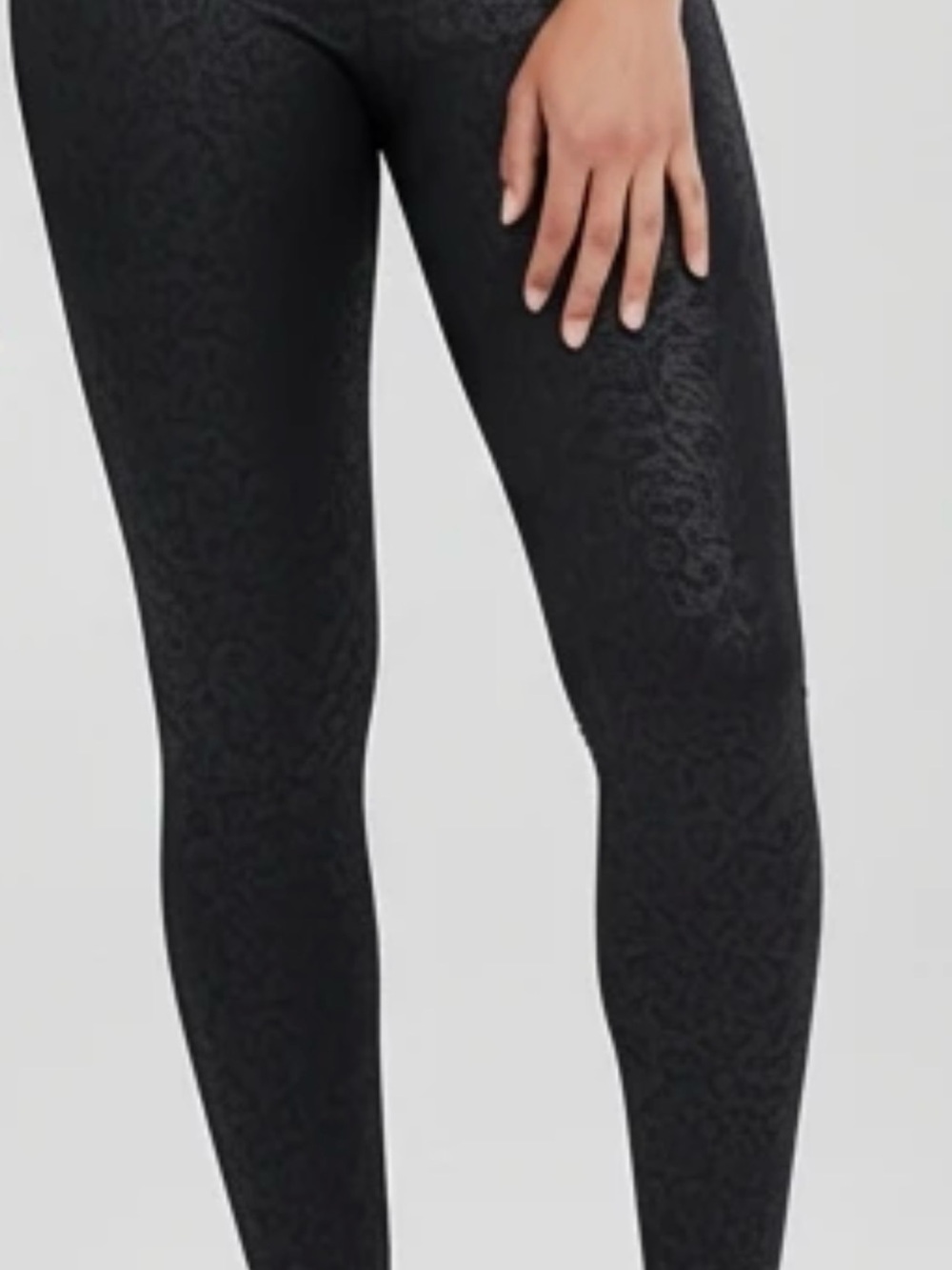 Slim factor Investments, tummy control Black Subtle Jacquard High-Rise Leggings.